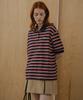 Nounbeleo Multi Stripe Collar T-Shirt_Red