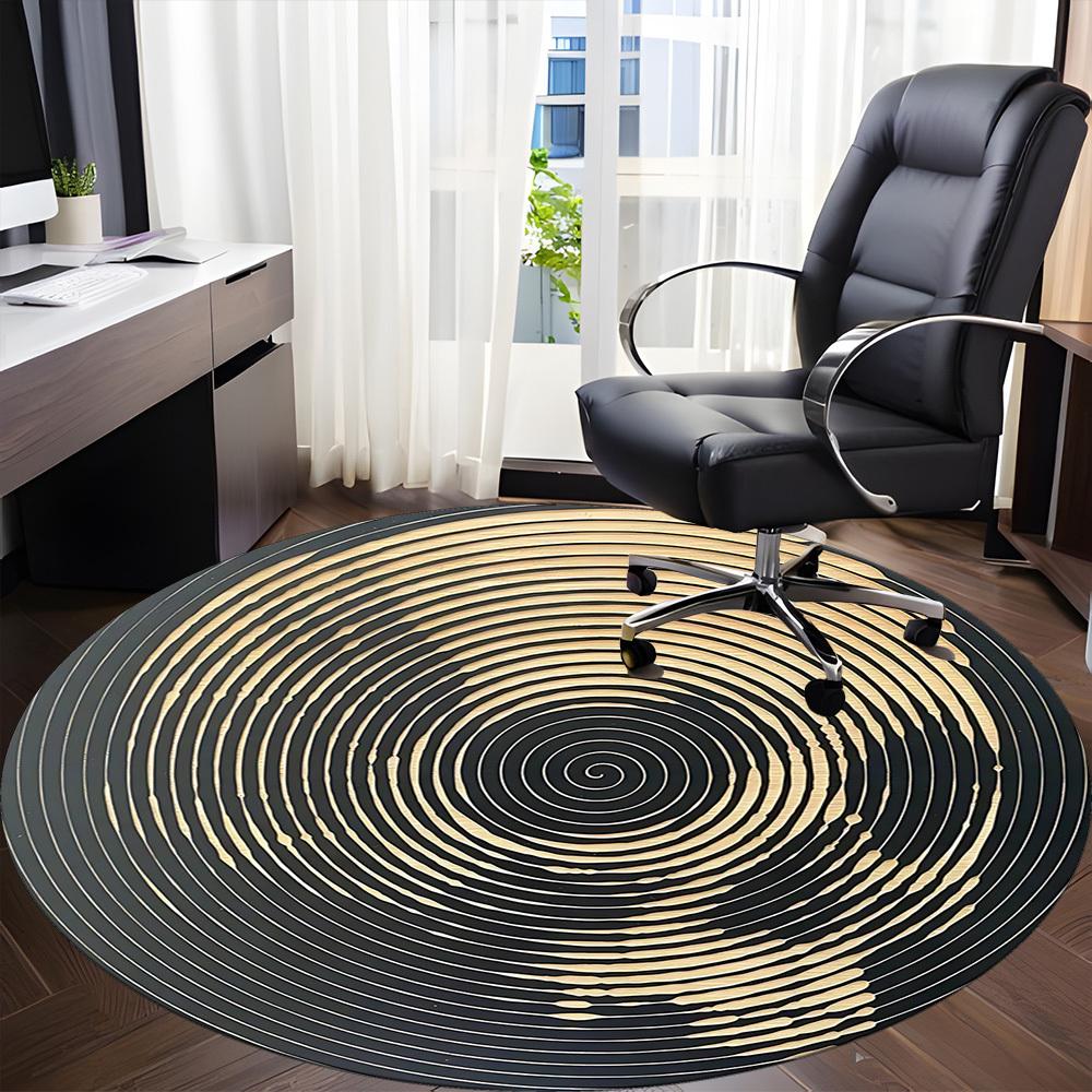1pc Spiral Skull Office Round Area Rug, Under Office Chairs Bedroom Living Room Home Decor, Room Deco, Available in Various Sizes