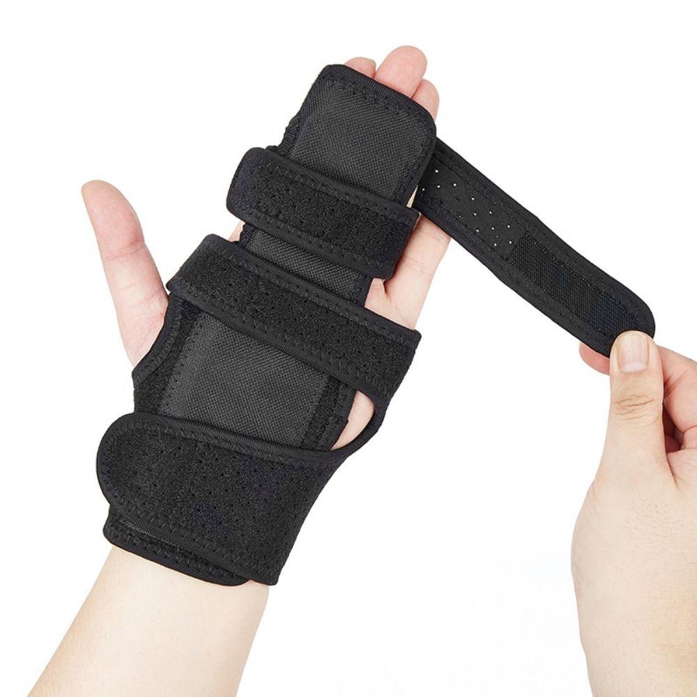 Adjustable Double Fingers Splint Left/Right Locking Hand Support Brace Soft Stroke Straightening Finger Protector Ring Fingers