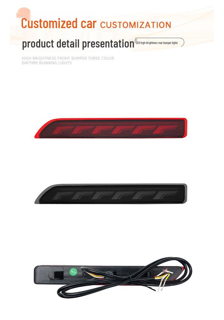 LED Dynamic Flowing Turn Signal Reflector for 2015-2021 Nissan Murano Rear Bumper