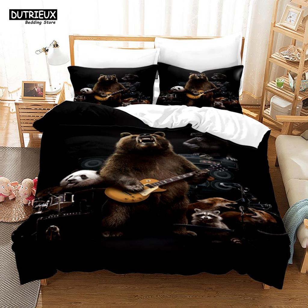Cartoon Chinese Panda Bedding Set Soft Microfiber Double Queen King Twin Duvet Cover Kids Girls Room Decor White Duvet Cover