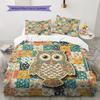 Patchworkanimals Pattern Bedding Quilt Set Quilt Cover Pillowcase Home Decoration Birthday Gift (1 * Duvet Cover + 2 * Pillowcase, Without Core)