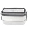 Doppelschichtige Bento-Box 316 Edelstahl Fächer Tragbare Lunchbox Mit Besteck Für Arbeit Schule Büro 1400ml Weiß