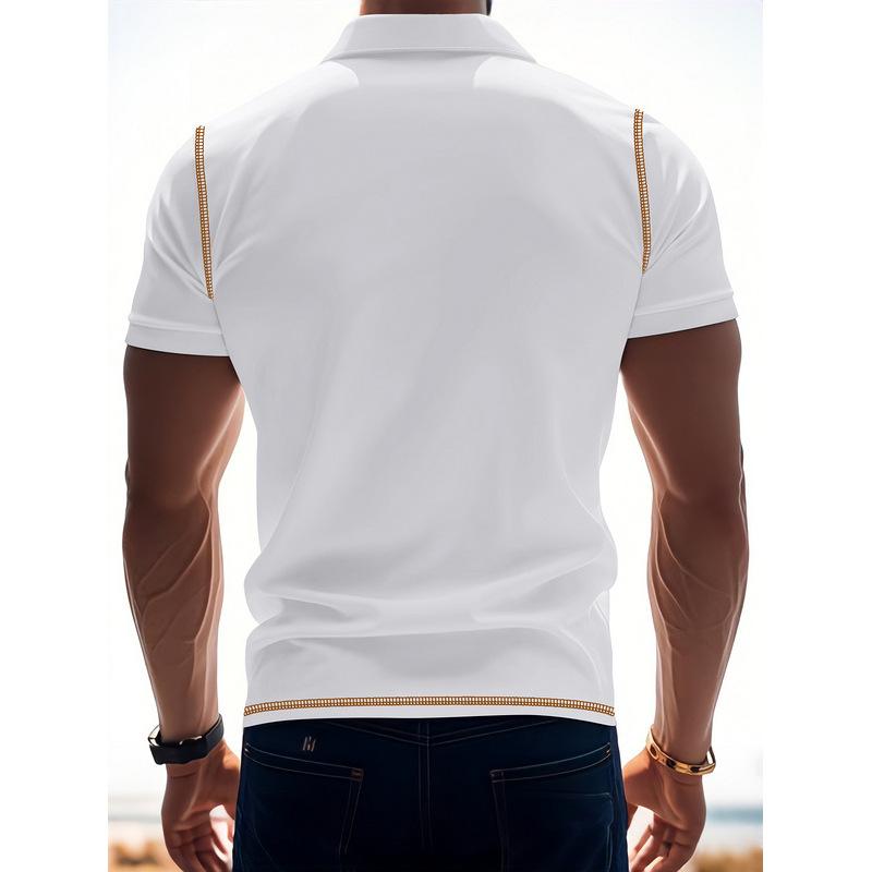 Mens Short Sleeve Polo Shirts Button Down Golf Shirts Super Stretch Fashion Casual Raglan Shirts