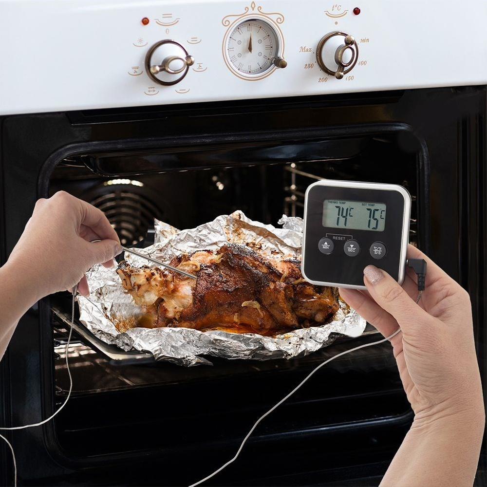Electronic Kitchen Thermometer Probe Skewer for Meat and Roast Dishes