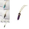 Elegant Geometric Alloy Pendant Necklace With Colorful Natural Stones For All Occasions