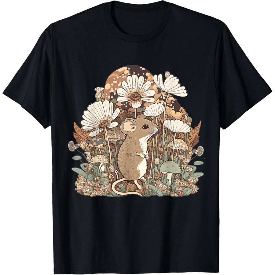 

Милая Цветочная мышь в стиле Cottagecore Эстетичная Графическая футболка для Девочек Женщин(2) XXXXXL чёрный