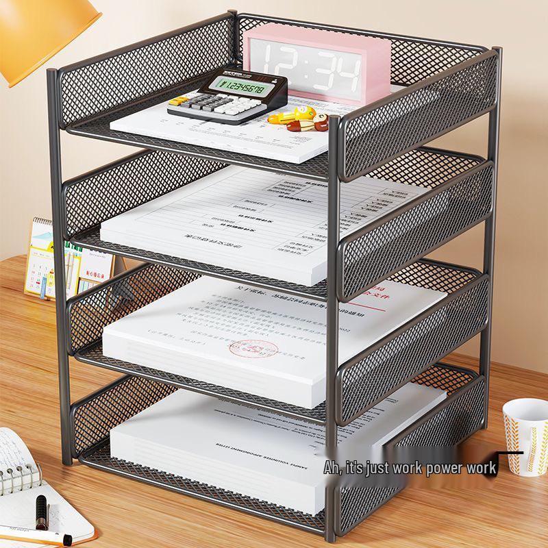 Large Capacity A4 Desktop Organizer - One-Piece Office File and Data Storage Box
