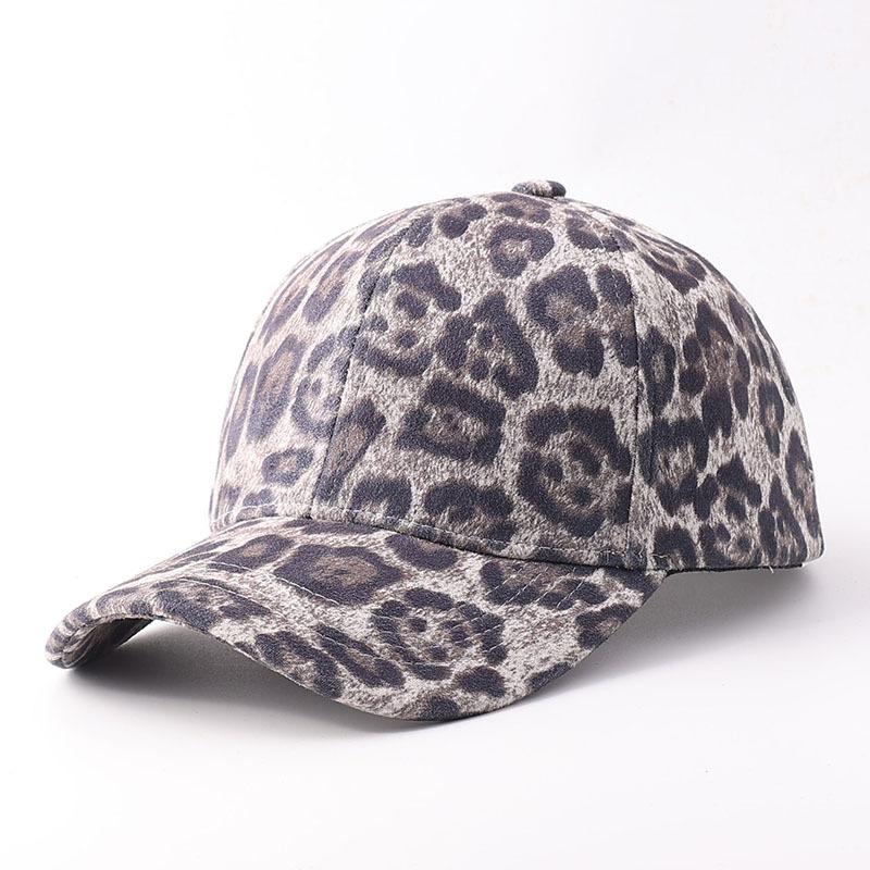 Autumn new leopard print baseball grinding cap European and American fashion high-quality curved brim cap