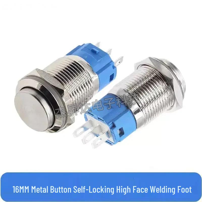 12MM/16MM Waterproof Rustproof Momentary Switch with Self-Locking, Auto-Reset, Normally Open Silver Contacts