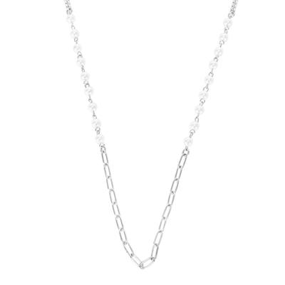 SQUAZ Necklace SIDA097 1COLOR Unisex Pearl Pendant Chain Couple Necklace