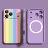 Magnetic For Magsafe Case For iPhone 17 Pro Max Colorful Stripe Dots Print Soft Silicone Phone Back Cover For iPhone 16 15 14 13 Pro Max 16e 17e