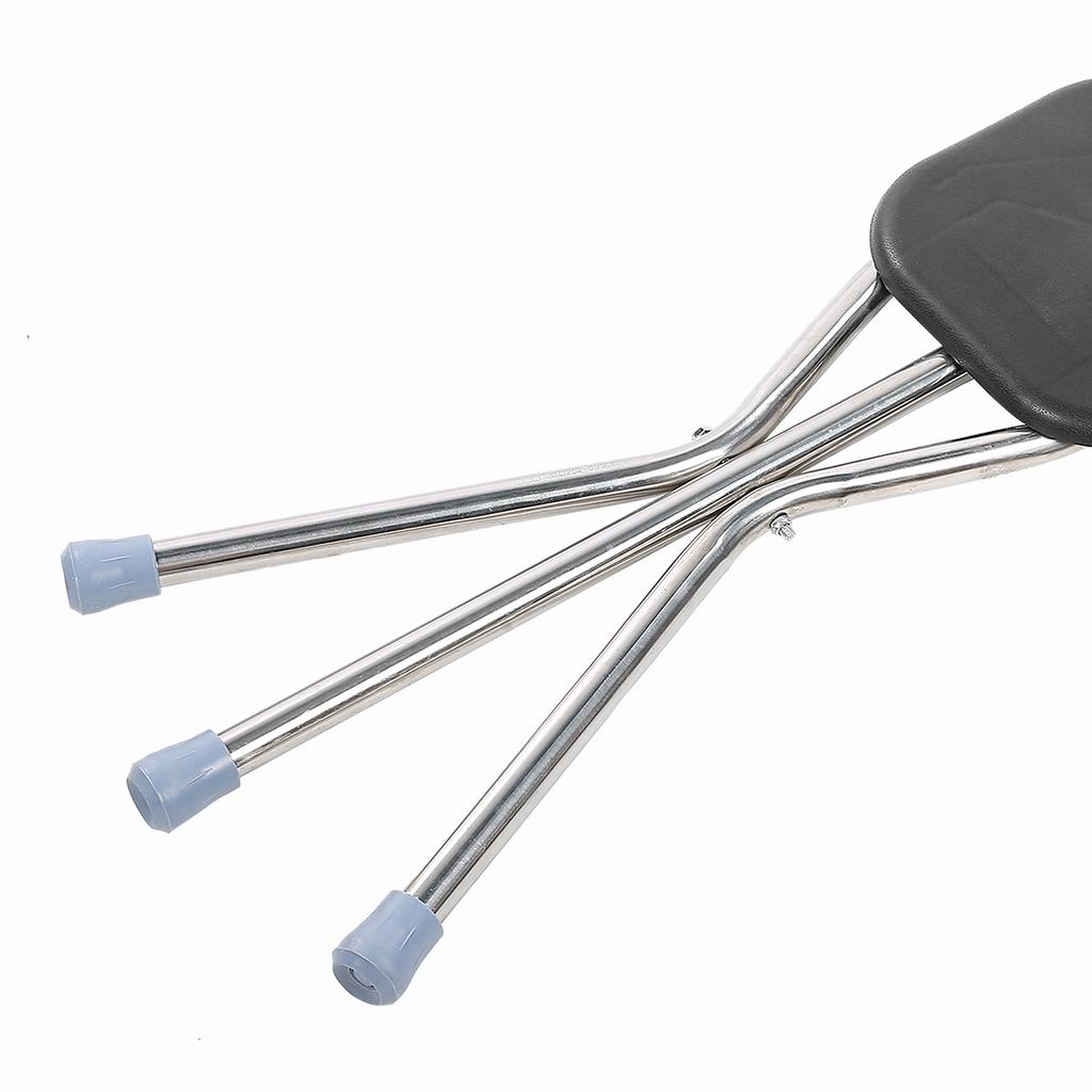Folding Cane Stool Portable Walking Stick Chair Stainless Steel Elderly Crutch StoolBlack