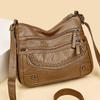 2025 Women's Soft Leather Shoulder & Crossbody Bag Versatile Multi-Pocket Shoulder Bag for Middle-Aged & Elderly