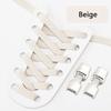 1 Pair Flat Shoelaces Metal Buckle Lock Elastic Shoe Laces Without Ties Sports Enthusiasts Lazy Shoes Lace Accessories