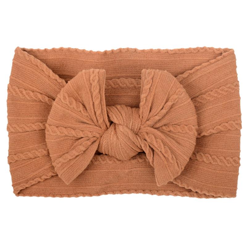 Solid Color Bow Baby Headbands, Soft Elastic Nylon Wide Hairbands for Infants