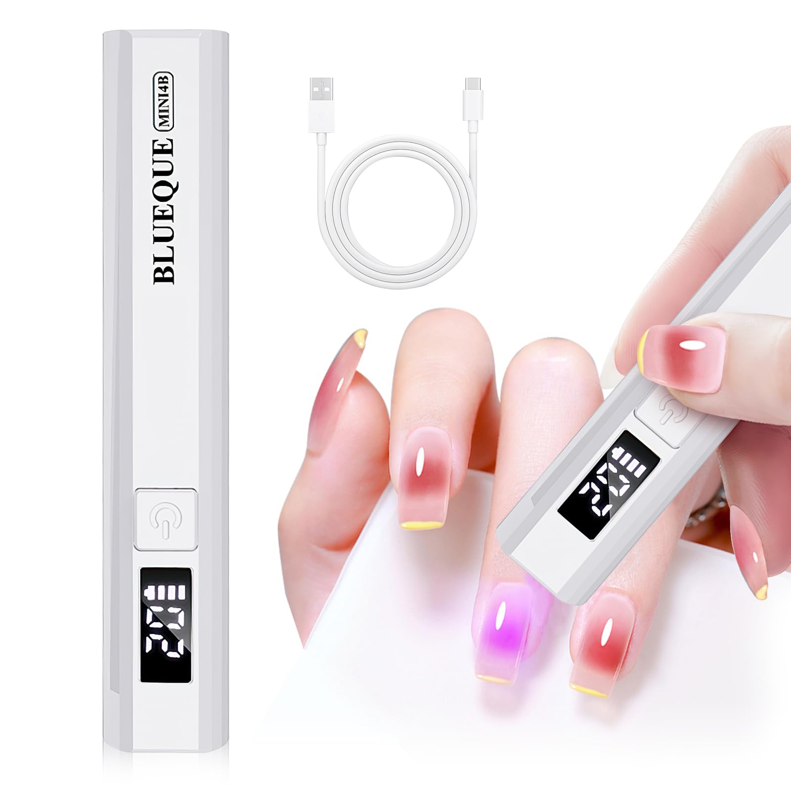 

Portable Mini Nail USB LED Battery Level Countdown UV Light for Quick for Hands and Perfect for Professionals and Easy to Carry [2025 Latest] Light, белый