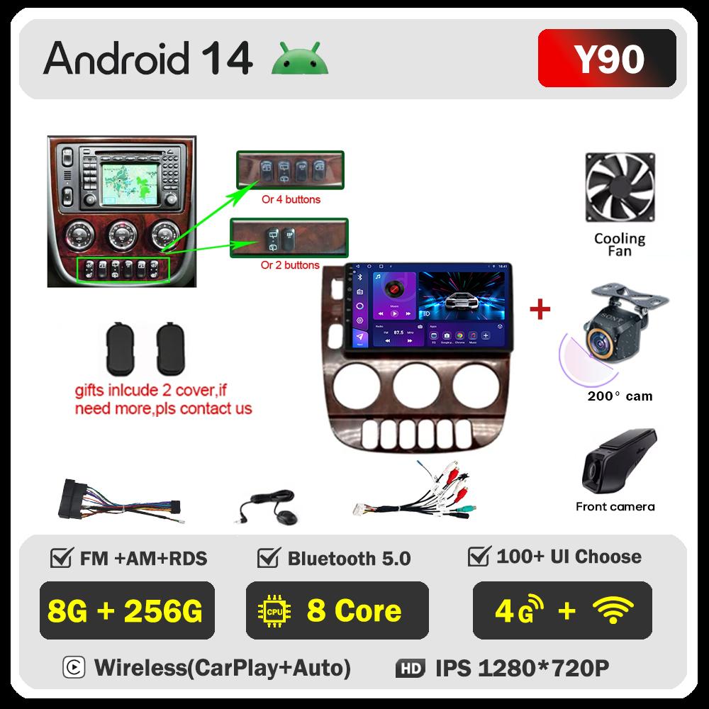 For Mercedes Benz M-Class W163 ML 1997-2005 Carplay Auto Screen Wireless Android Auto Car Intelligent Systems AutoMotive 8 Core