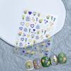 5D Tulip Nail Stickers Embossed Flowers Decals Cute Heart Sliders For Nails Spring Floral Manicure Decoration