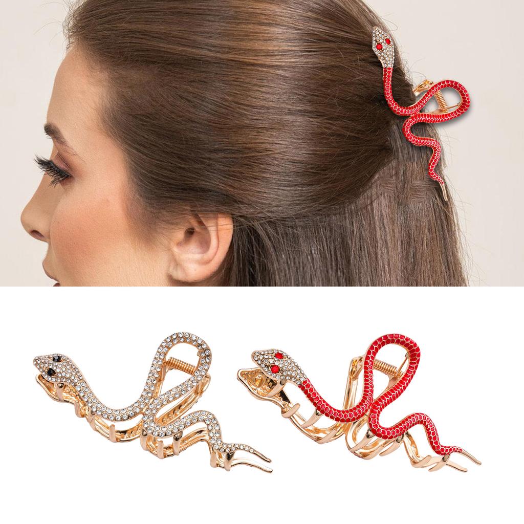 Hair Claw Clip Princess Snake Theme Hair Claw Clamp Lovely Snake Hair Grip Barrettes Strong Hold Hairpin for Girls