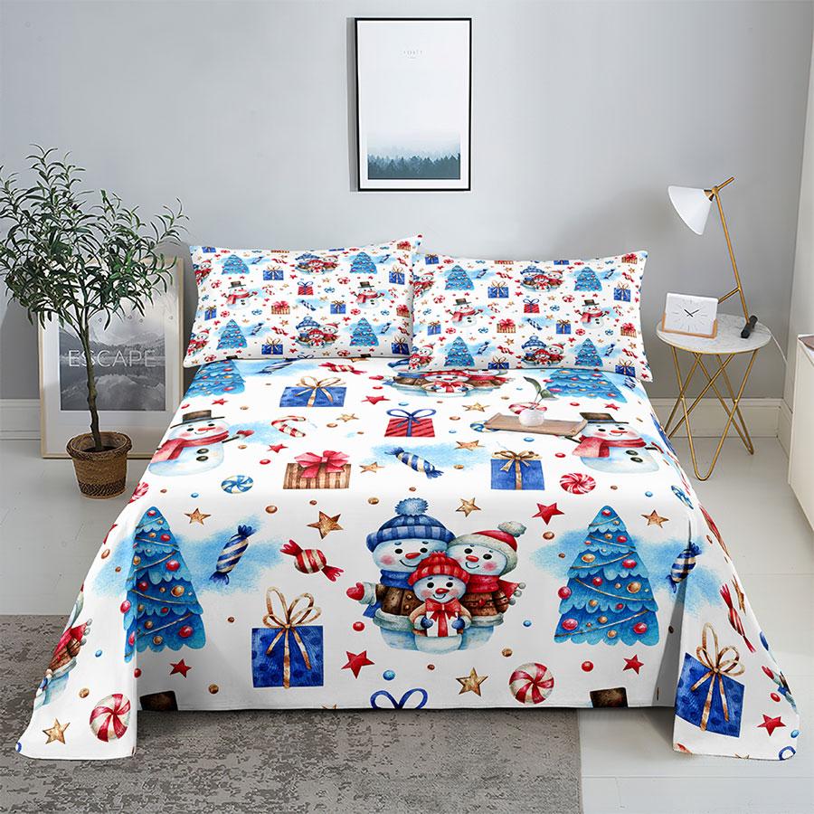 Julesengesett og putevar Sengetøy Laken Dynetrekk King Queen Size for enkeltdobbeltsenger 220x240 Twin Full Tynt Mykt