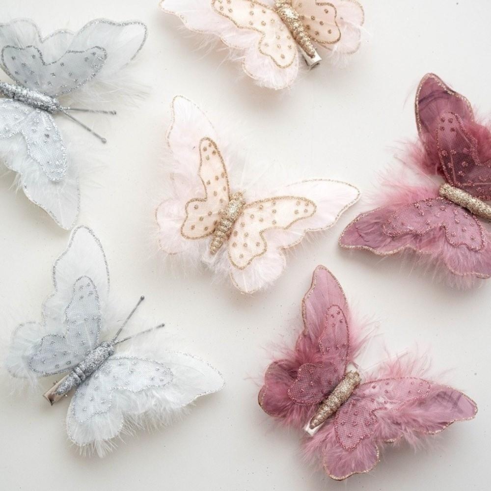 Glitter Christmas Butterfly Pendant Sequins Butterfly Tree Decoration  Home Decoration