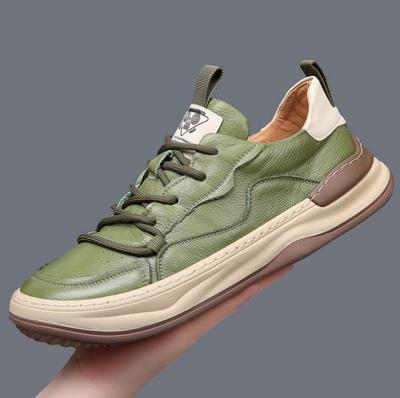 Men Genuine Leather Casual Shoes New Designer Shoes Fashion Comfortable Breathable Running Shoes Light Sport Wear-resistant
