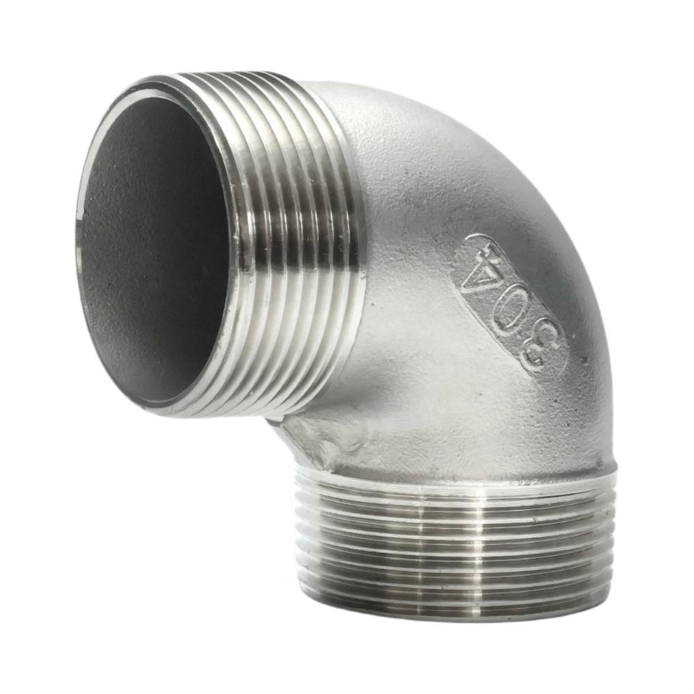 Threaded 90 Degree Pipe Elbow DN8-50 Stainless Steel Pipe Fitting Male Thread Elbow Pipeline