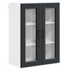 Porto Wall Mounted Glass Cabinet In Black 60 X 31 X 80 Cm Particleboard