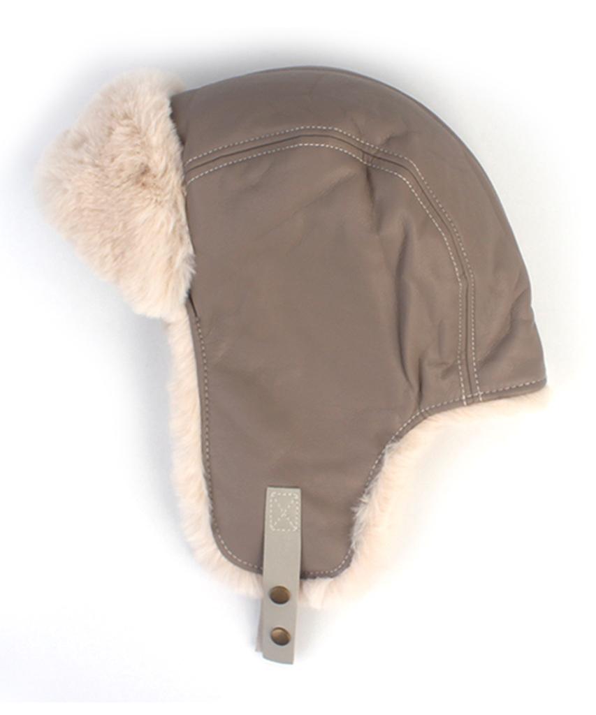 Yunibeosyeolkemiseuteuli Soft Leather Gray Aviator Hat