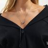 SHIXIN Minimalism Silver Color Tassel Long Chain Pendant Necklace for Women Charm Thin Clavicle Chains Party Jewelry Accessories