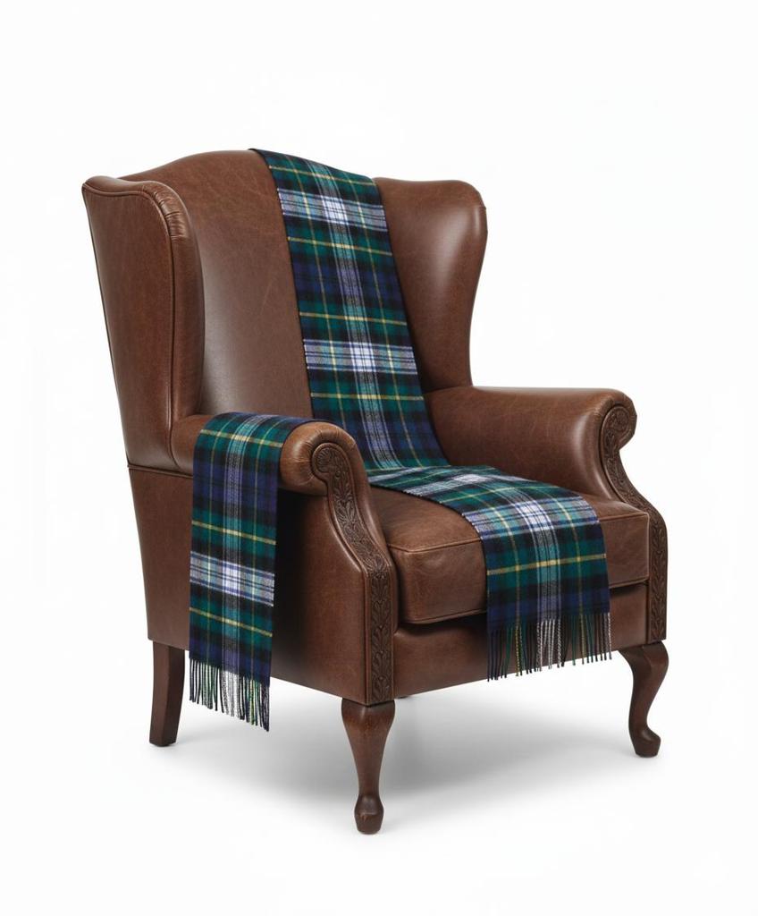 Hamilton Kilts Szalik Tartan z 100% Wełny Jagnięcej, Zimowa Stola z Długimi Frędzlami