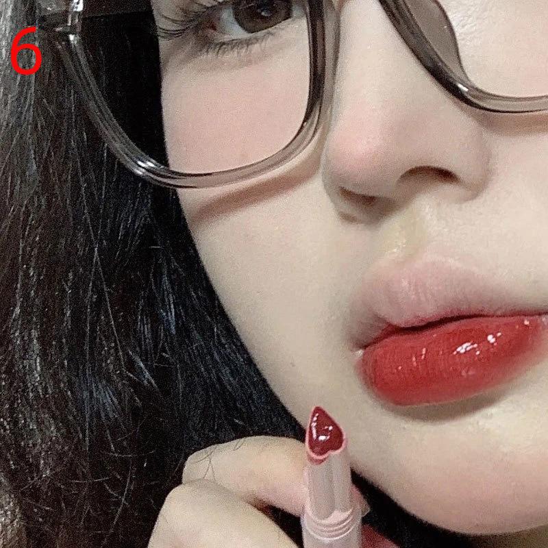 Water-Light Lip Glaze Mirror Glitter Lip Tint Long Lasting Moisturising Love Heart Shape Solid Lipstick Pen Lips Makeup Cosmetic