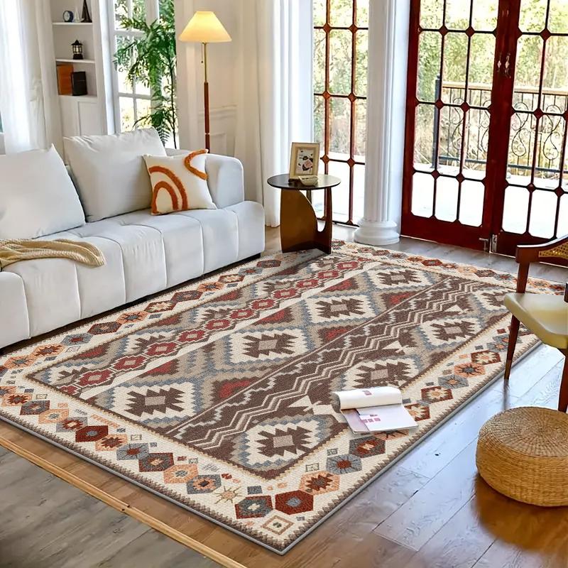 

VIKAMA Moroccan Crystal Low Pile Rug - Geometric Diamond Pattern, Non-Slip & Easy Clean, Modern Living Room Carpet Hotel Decor 40x60cm