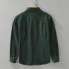 Casual Shirts for Men Japanese Style Green Long Sleeve Shirt Turn-down Collar Pure Cotton Shirt Spring and Summer New Men Tops