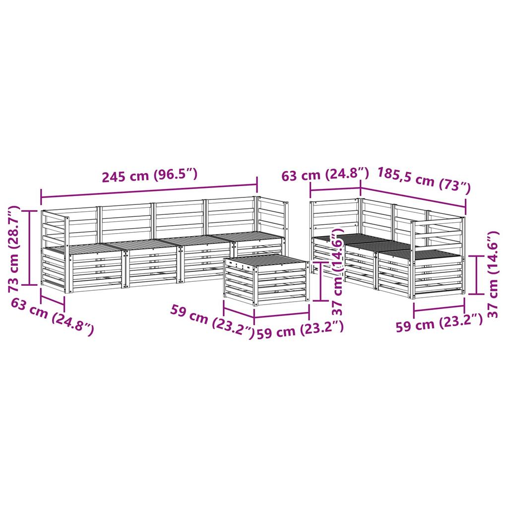 Outdoor Sofa Set 8 Pcs Natural Solid Acacia Wood