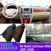Anti-UV Schwarzes Wildleder Leder Dashmat Armaturenbrettabdeckung Sonnenschutz Teppich Rutschfestes Pad für Buick LaCrosse Buick Allure 2006 2007 2008