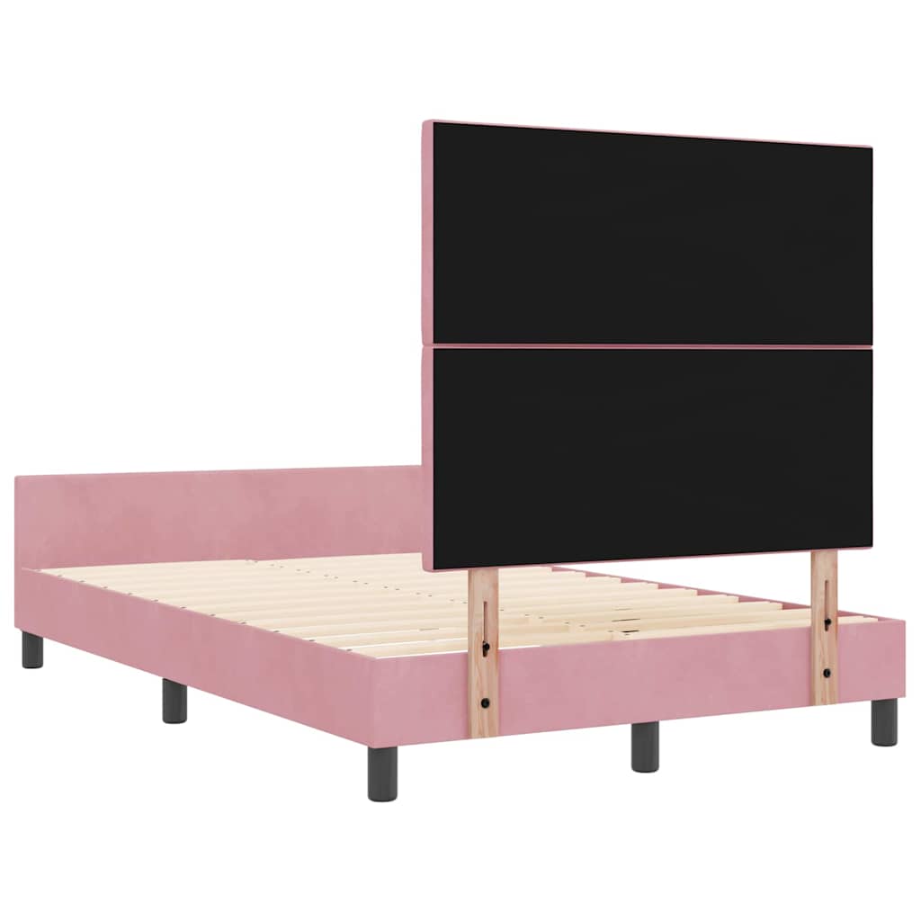 Boxspring Bed with Headboard Pink 120 x 190 cm Velvet
