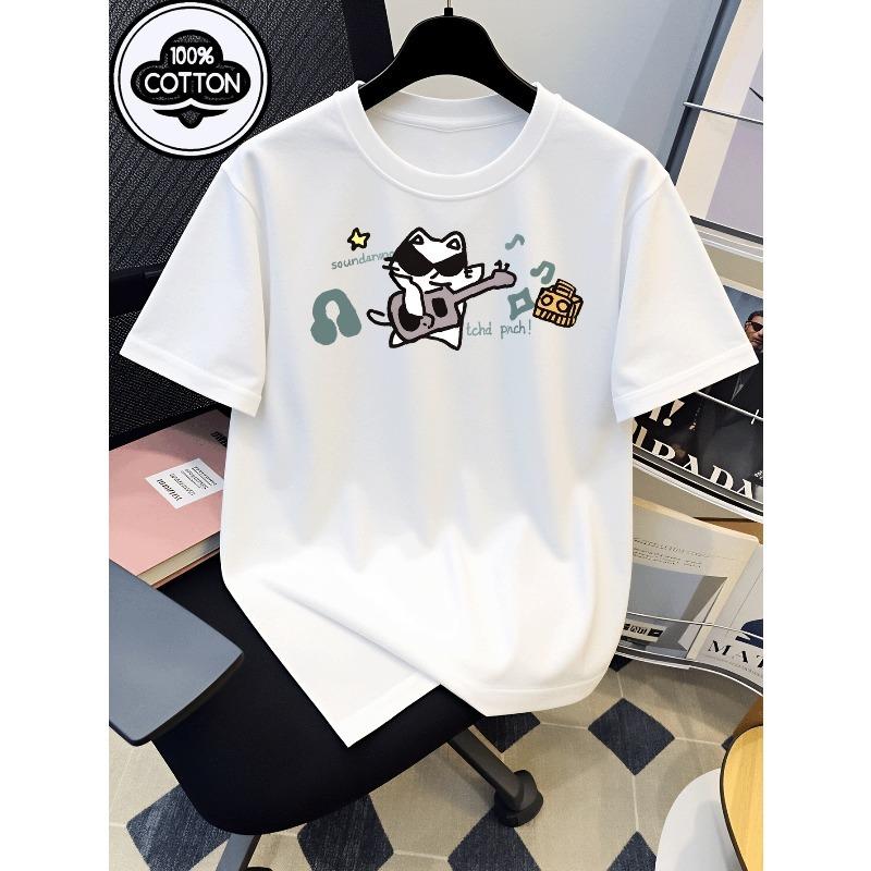 European sizes Boys T Shirt Casual Short Sleeve T-ShirtCool Frog Guitar Rock Music Fun Summer Design,Regular Fit for Casual Attire 110 белый