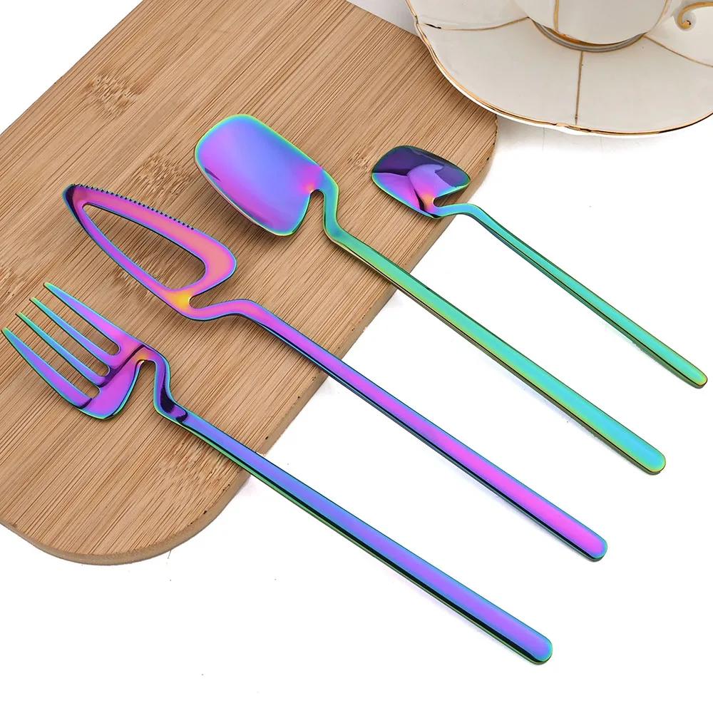 24Pcs Dinnerware Cutlery Set 304 Stainless Steel Dinner Knife Fork Spoon Black Matte Kitchen Flatware Tableware Party Set