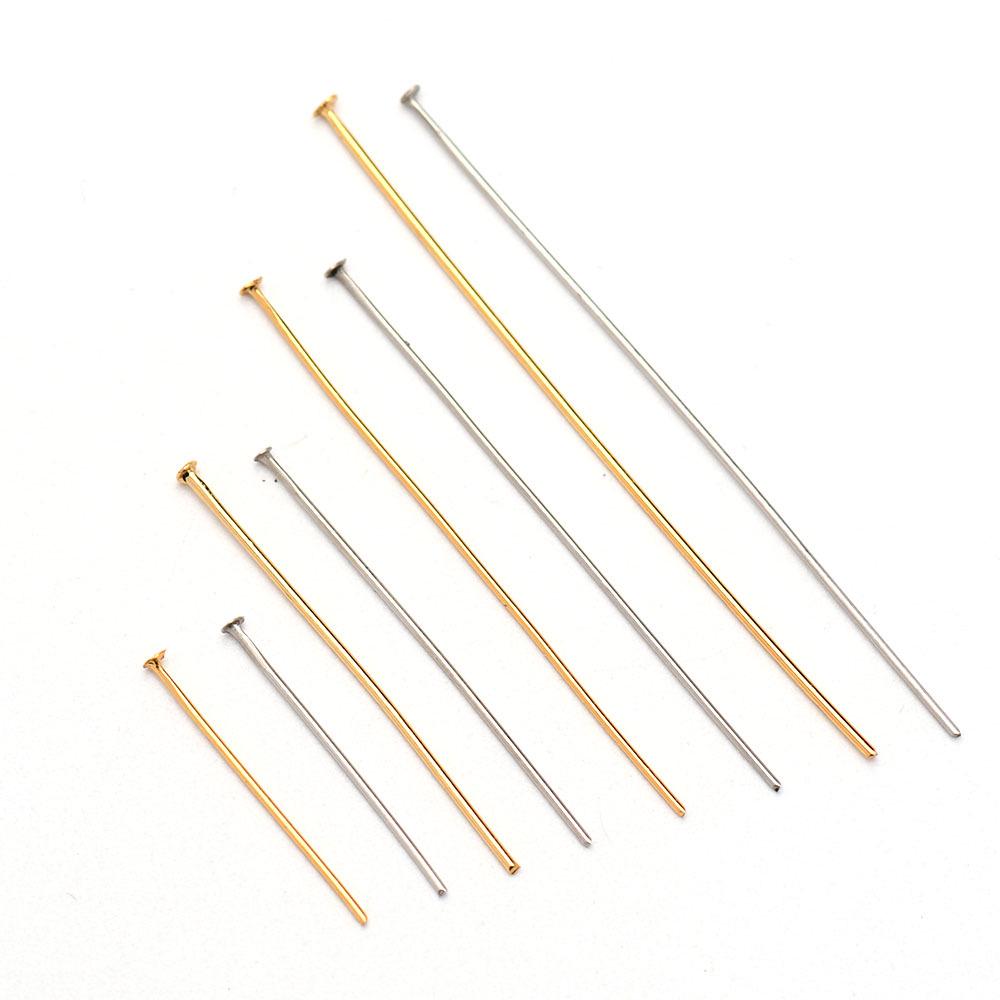 Gold-Plated 304 Stainless Steel T-Pins, 0.7mm, Various Sizes, Handcrafted DIY Jewelry Materials