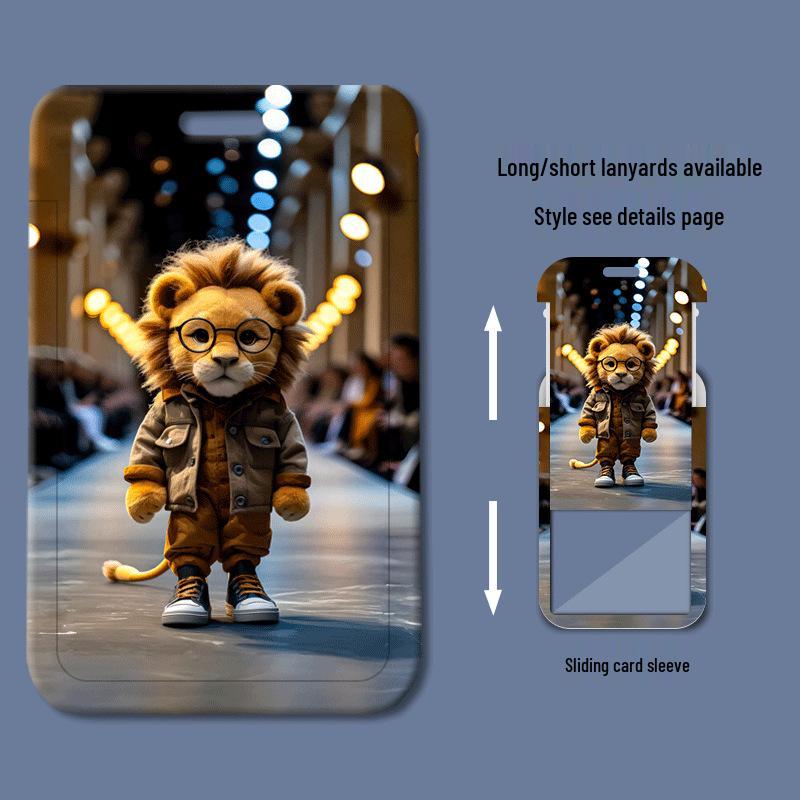 Chic Cartoon Slide Cover ID & Meal Card Holder