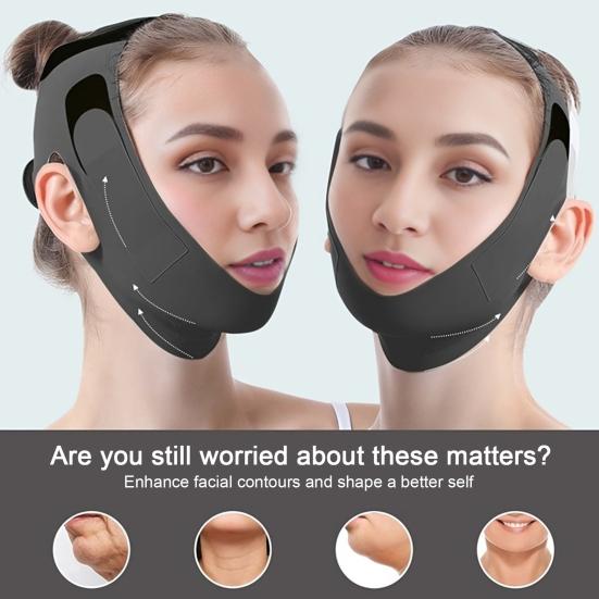 V Line Lifting Strap Face-slimming Mask Adjustable Chin Strap Jawline Shaper Breathable Jaw Strap for Sleeping
