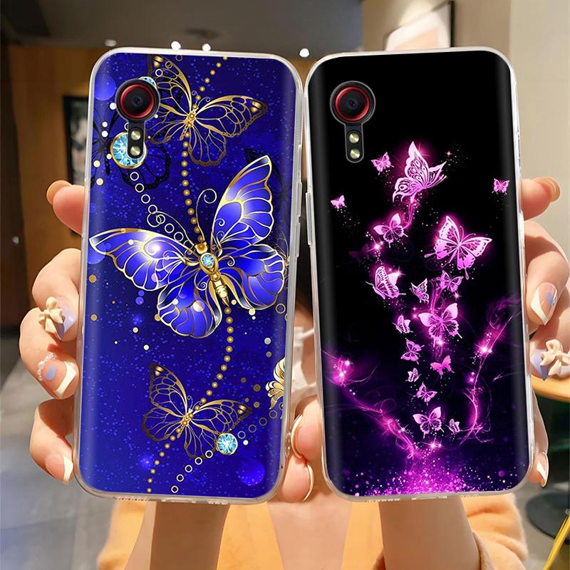 For Samsung Xcover 5 Case Cartoon Butterfly Soft Clear Slim Silicone Back Cover For Samsung Xcover5 Phone Housing Shell Fundas