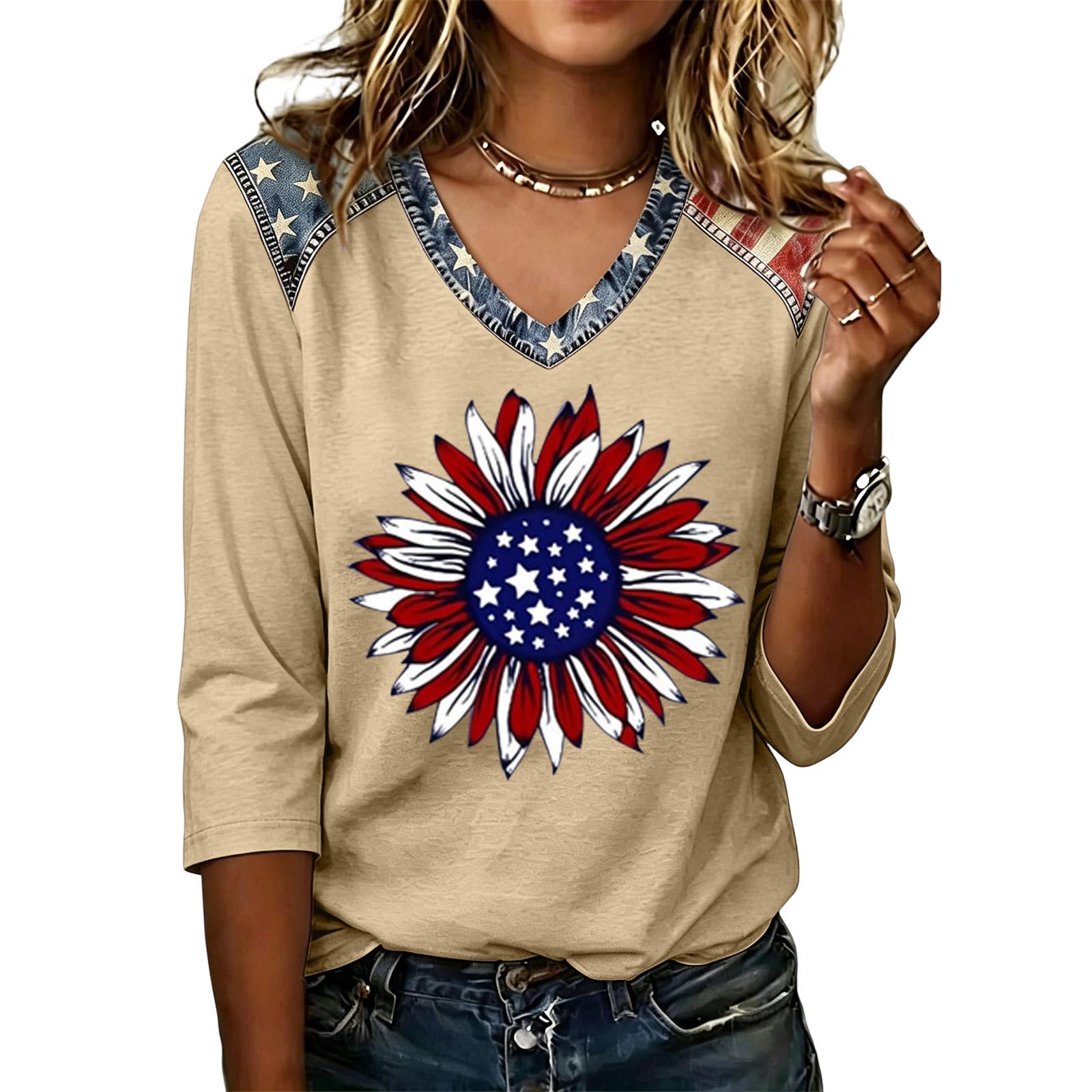

Long Sleeve Shirts for Women Womens Long Sleeve Tops Womens Long Sleeve T Shirts Long Sleeve Going Out Tops for Women V Neck Casual Printed Tee S хакі
