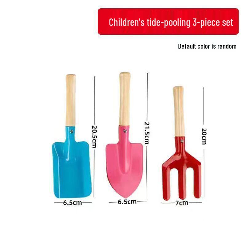 Tide-Chasing Beach Tool Set: Shovel, Rake & Hoe for Clam Collection and Seashell Gardening