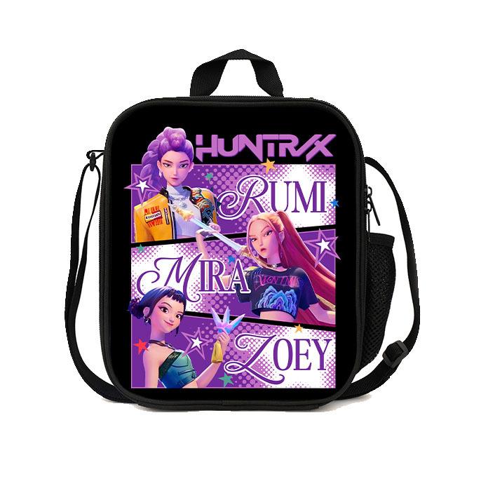 Gedruckte Hexenjäger K-Pop Essensbeutel, Studentin Huntrix Kpop Picknicktasche Kühltasche, Thermoisolierbeutel