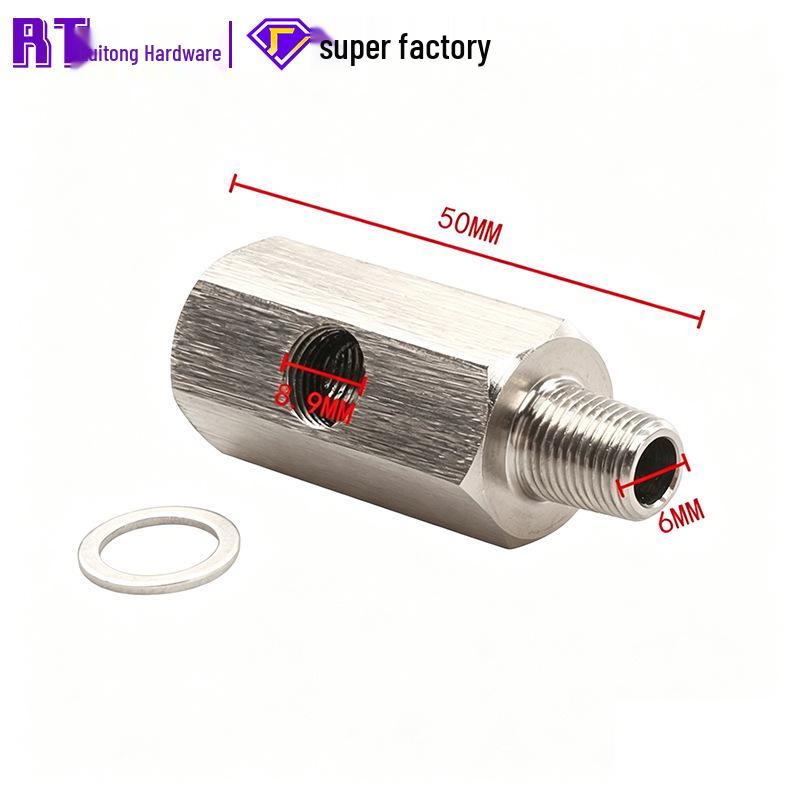 Car Engine Oil Sensor Plug 1/8NPT Pressure Gauge Stainless Steel Tee Adapter