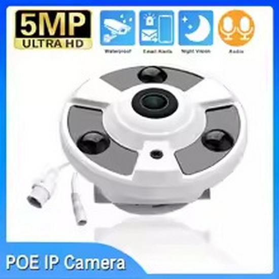 

5MP 360° Fisheye POE Camera with H.265, Night Vision & Alarm Push