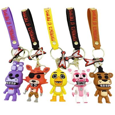 Actionfigur Chica Freddy Schlüsselanhänger Film Five Night at Freddy Schlüsselanhänger Metallanhänger Llavero Chaveiro Geschenk für Fans